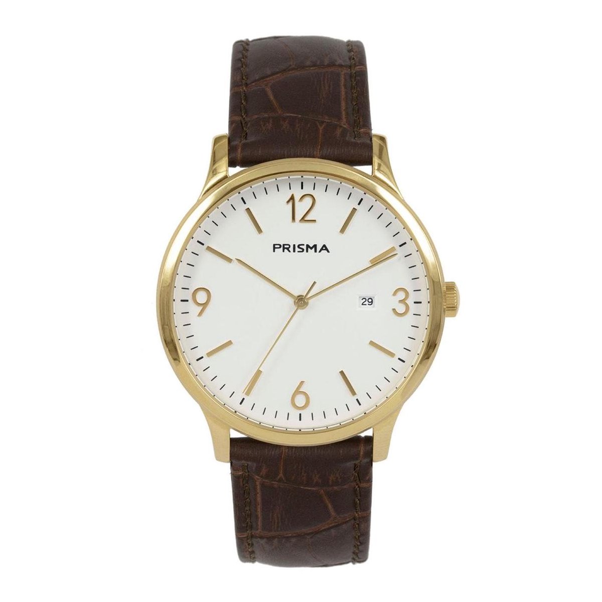 Prisma Herenhorloge P.1633 Lederen band Goud