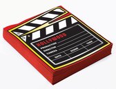 20x Servetten Filmbord 33 x 33 cm - Film tafeldecoratie servetjes - Film thema papieren tafeldecoraties