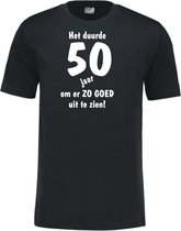 Mijncadeautje - Leeftijd T-shirt - Het duurde 50 jaar - Unisex - Zwart (maat XXL)