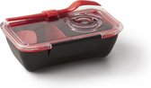 Black+Blum Appetit Lunchbox Bento - 500 ml - 19x12x5.5 cm - Zwart/ Rood