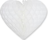 Wit decoratie hart 15 cm - Valentijn / Bruiloft versiering
