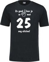 Mijncadeautje - Leeftijd T-shirt - Zo goed kun je er uitzien 25 jaar - Unisex - Zwart (maat M)