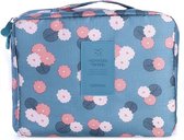 Travel 'Blue Flower' Toilettas Blauw Bloemen | Make Up Organizer/Travel Bag/Reistas | Fashion Favorite