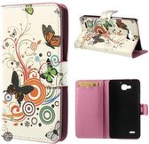 Huawei Honor G750 hoesje book case wallet Vlinders kleuren