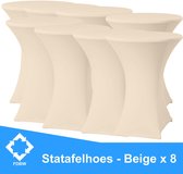Statafelrok Luxe Beige x 8 - Statafel Tafelrok - Statafelhoes - Stretch –  ∅80 x 110 cm – geschikt voor Horeca Evenementen | Sta Tafel Hoes | Statafel | Staantafelhoes | Cocktailparty | Trouw