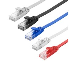 MutecPower 5 Pak RJ45 CAT6 LAN-kabels extra vlak - UTP - 2M