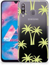 Back Cover Geschikt voor Samsung M30 TPU Siliconen Hoesje Palmtrees