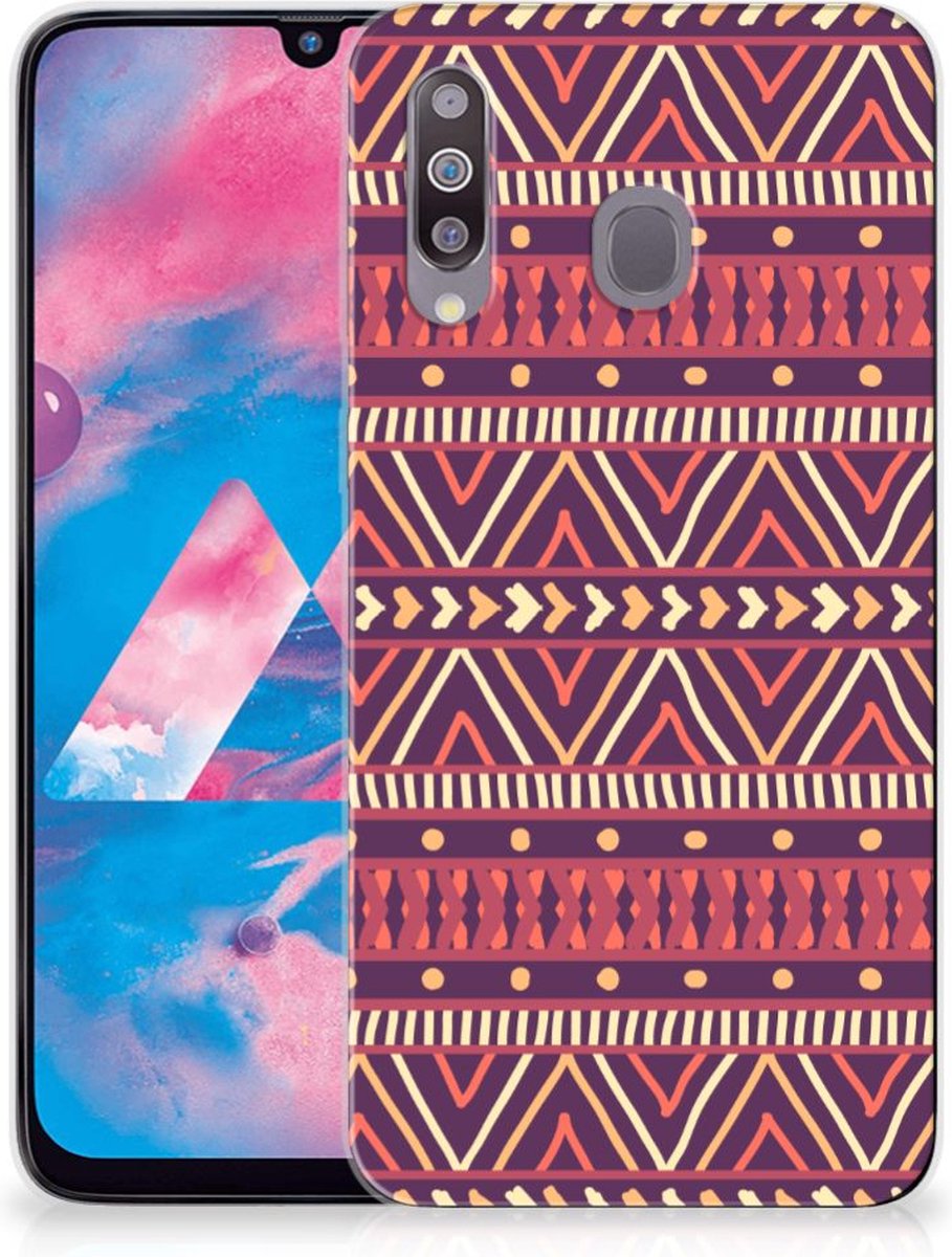 Back Cover voor Samsung Galaxy M30 TPU bumper Aztec Paars