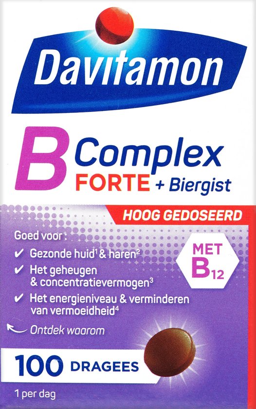 twee Ik heb het erkend schudden Davitamon vitamine B-Complex Forte met Biergist en vitamine B12 - 100  Tabletten | bol.com