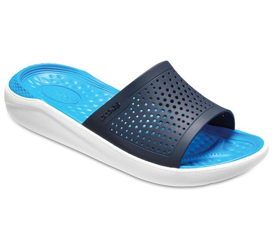 Crocs LiteRide Slide Badslipper Slippers - Maat 44/45 - Unisex - blauw | bol .com