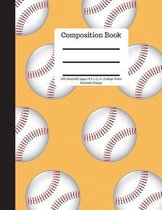 Composition Book 200 Sheet/400 Pages 8.5 X 11 In.-College Ruled Baseball-Orange