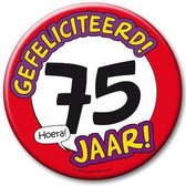 XXL verjaardags button 75 jaar