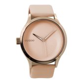 OOZOO Timepieces - Rosé goudkleurige horloge met zacht roze leren band - C9431
