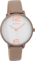 OOZOO Timepieces  Taupe/Wit horloge  (36 mm) - Bruin