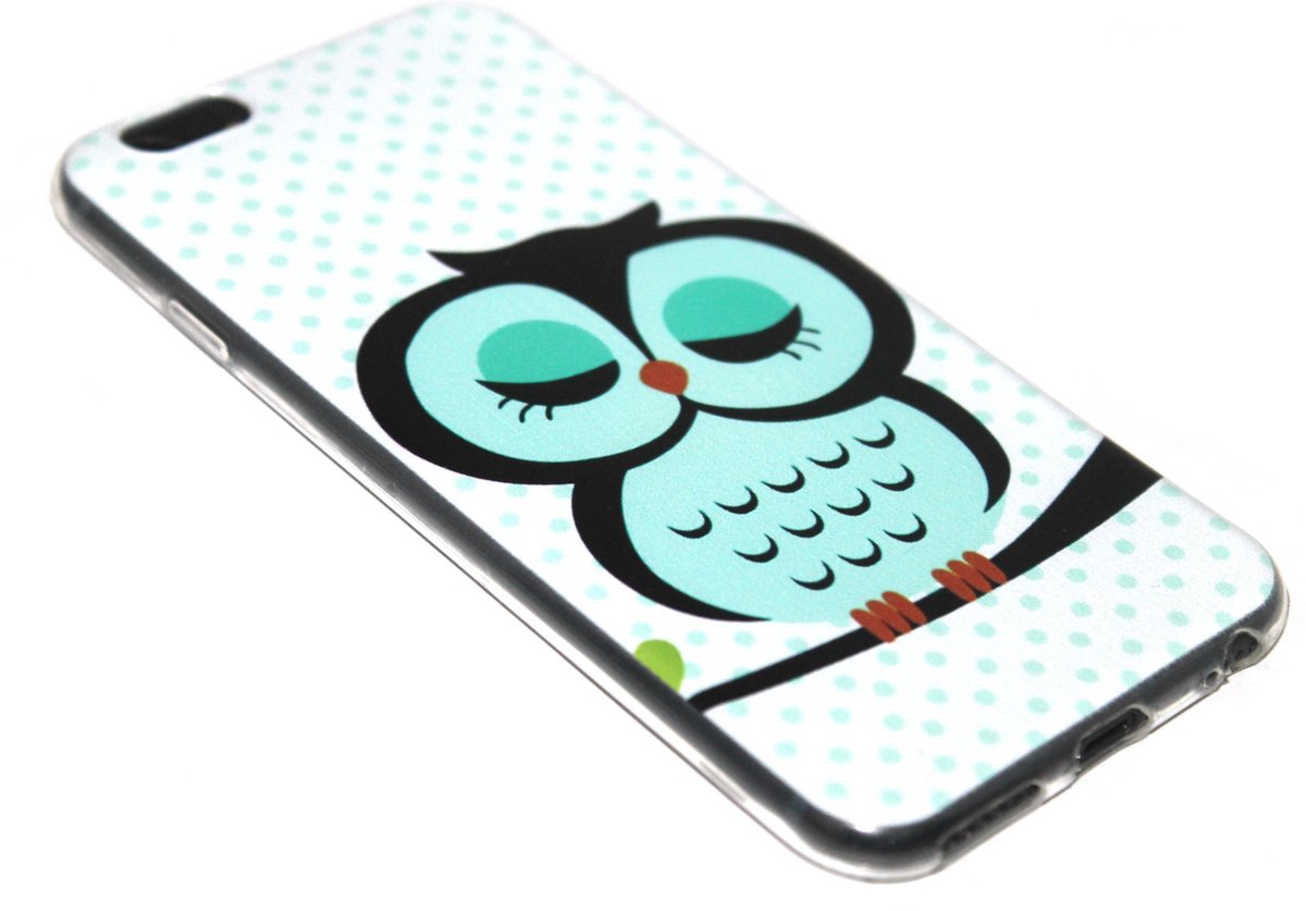 Uil hoesje siliconen blauw Geschikt voor iPhone SE (2022/ 2020)/ 8/ 7