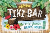 Aloha Tiki Bar Happy Hour Metalen wandbord 20x30 cm