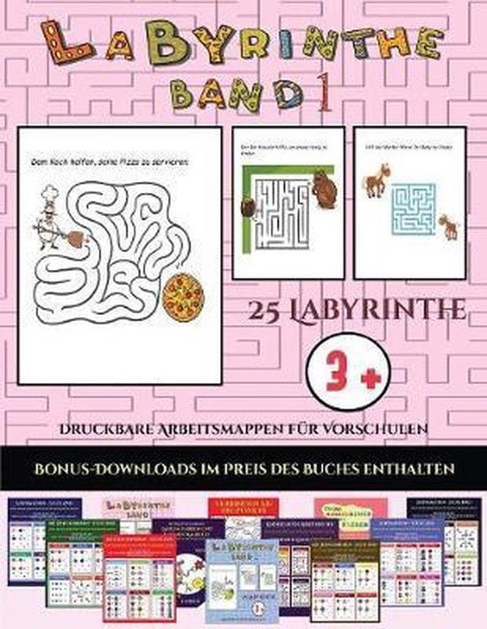 Druckbare Arbeitsmappen f r Vorschulen (Labyrinthe - Band 1) - cover