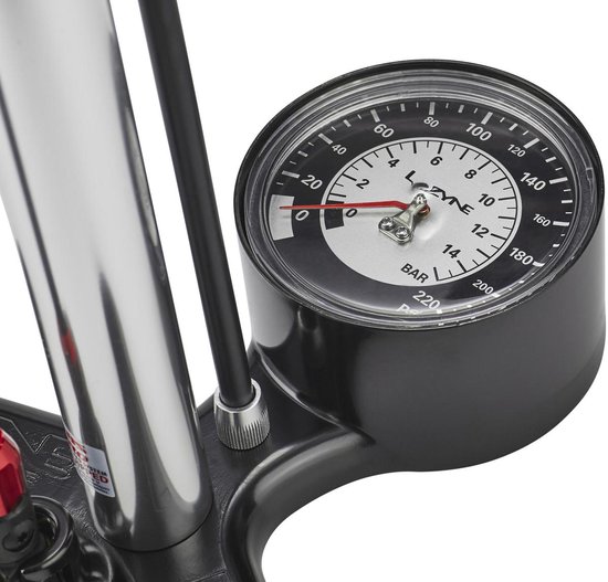 Lezyne Alloy Floor Drive Vloerpomp - Vloerpomp - Extra lang - 15 bar maximale druk - Manometer - 8,9cm - Stevige slang - Staande pomp - Zilver — afbeelding 5