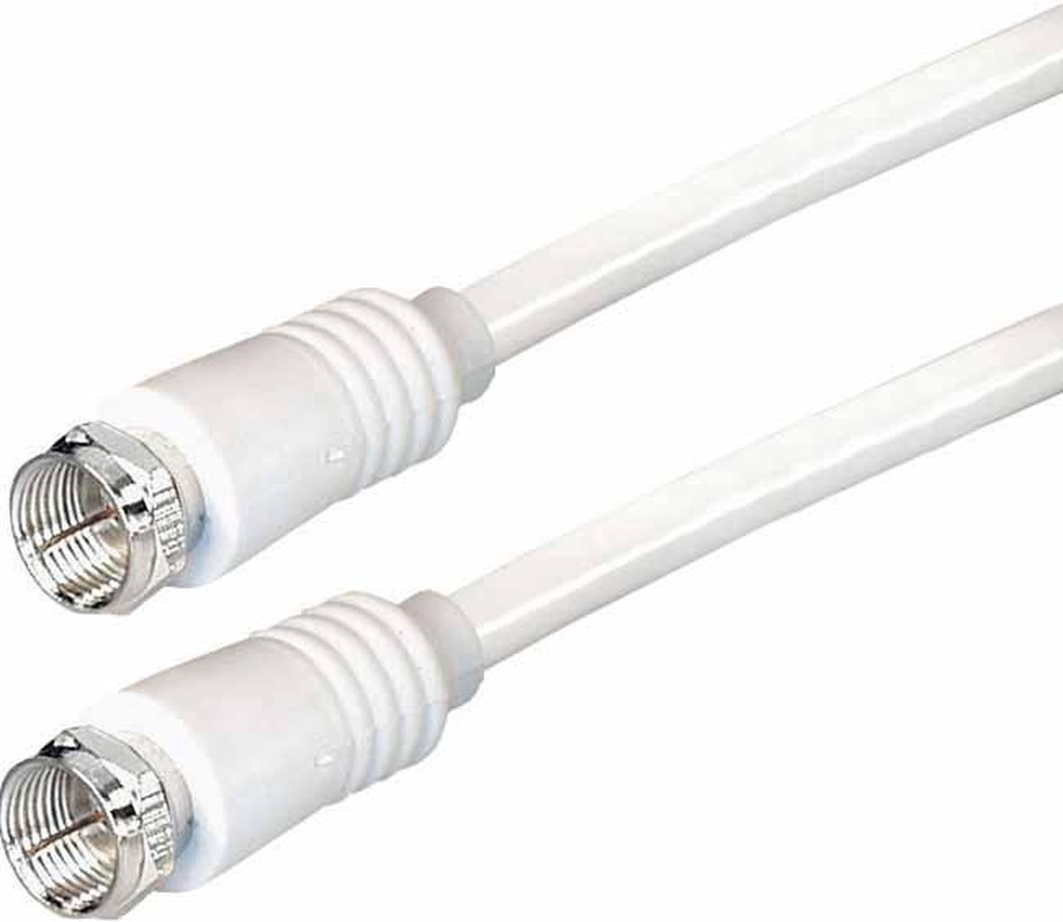 Budgetline Eenvoudige witte coaxkabel met rechte f-connectoren - 0,50 meter