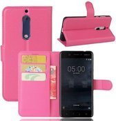Nokia 5 Hoesje Roze met opbergvakjes