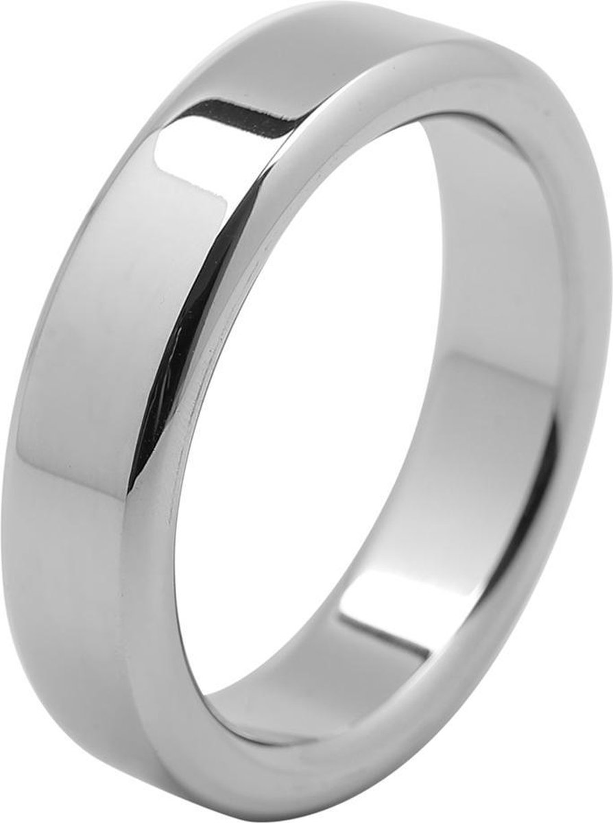 Banoch - Cockring flat rounded metaal - ∅ 50 - 6 mm dik metaal | penisring