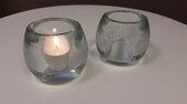 Windlichten - 2 set - Glas - 6.5 cm  - Ø 7.5 cm - Glas