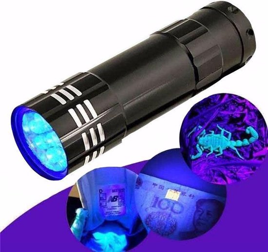 Professionele UV Lamp - Urine detector - 9 UV Leds - Ultra violet zaklamp - Vals geld lamp/detector