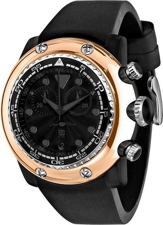 GR20116 Glam Rock Miami Beach horloge voor dames en heren - 50 mm -  Siliconen - Zwart | bol.com