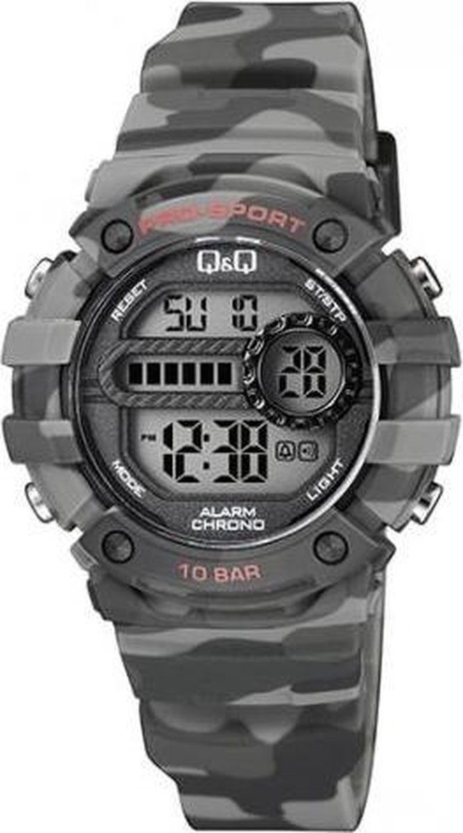 Q&Q M154J009 digitaal horloge 40 mm 100 meter grijs/zwart