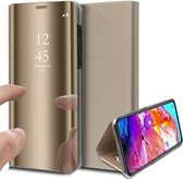 iCall - Samsung Galaxy A70 Hoesje - Spiegel Lederen Book Case - Goud