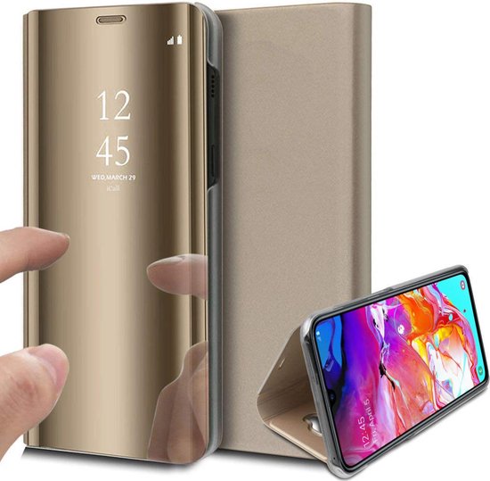 Zwaaien Uitbreiden Vegen iCall - Samsung Galaxy A70 Hoesje - Spiegel Lederen Book Case - Goud |  bol.com