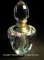 Parfumfles verstuiver metaal met kristalsteentjes goud
