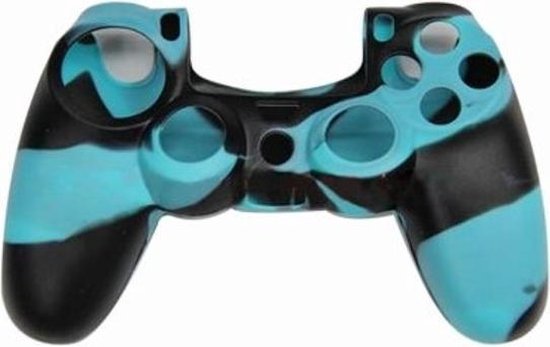 KELERINO. Beschermingshoesje voor Playstation 4 Controller Siliconen – Camo Zwart/Blauw