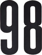 Cijfer sticker 98 zwart 10 cm - klikocijfers / losse plakcijfers