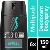 AXE Apollo Deodorant - 6 x 150 ml - Voordeelverpakking