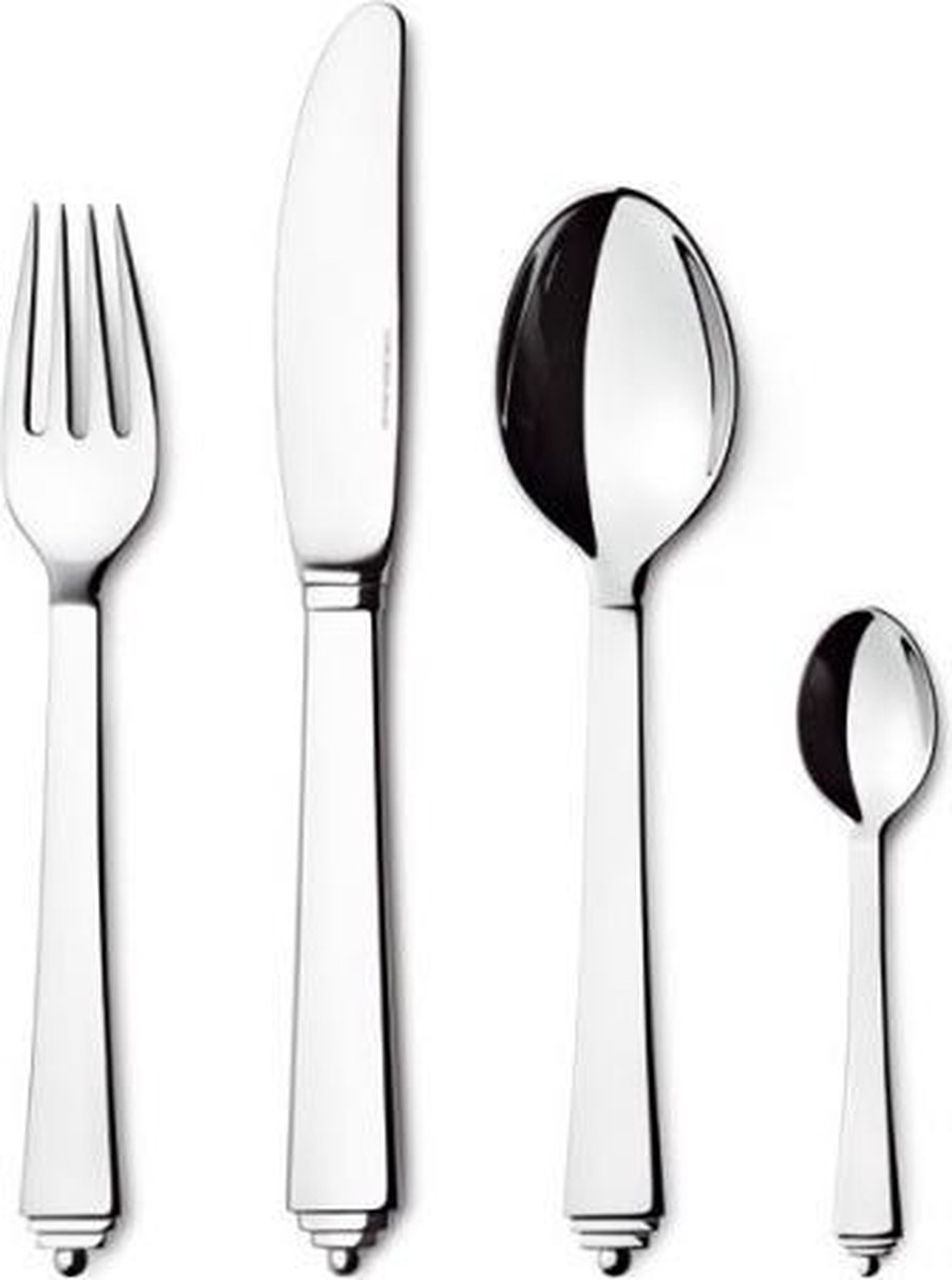Georg Jensen Pyramide Bestek Dinerset 4 Delig (11,12,17,33) Rvs Glanzend