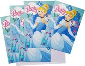 Disney Princess - Uitnodigingen Assepoester - 5 stuks (incl. envelop)