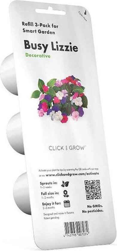 Foto: Busy lizzie refill 3 pack voor click and grow smart garden toestellen 