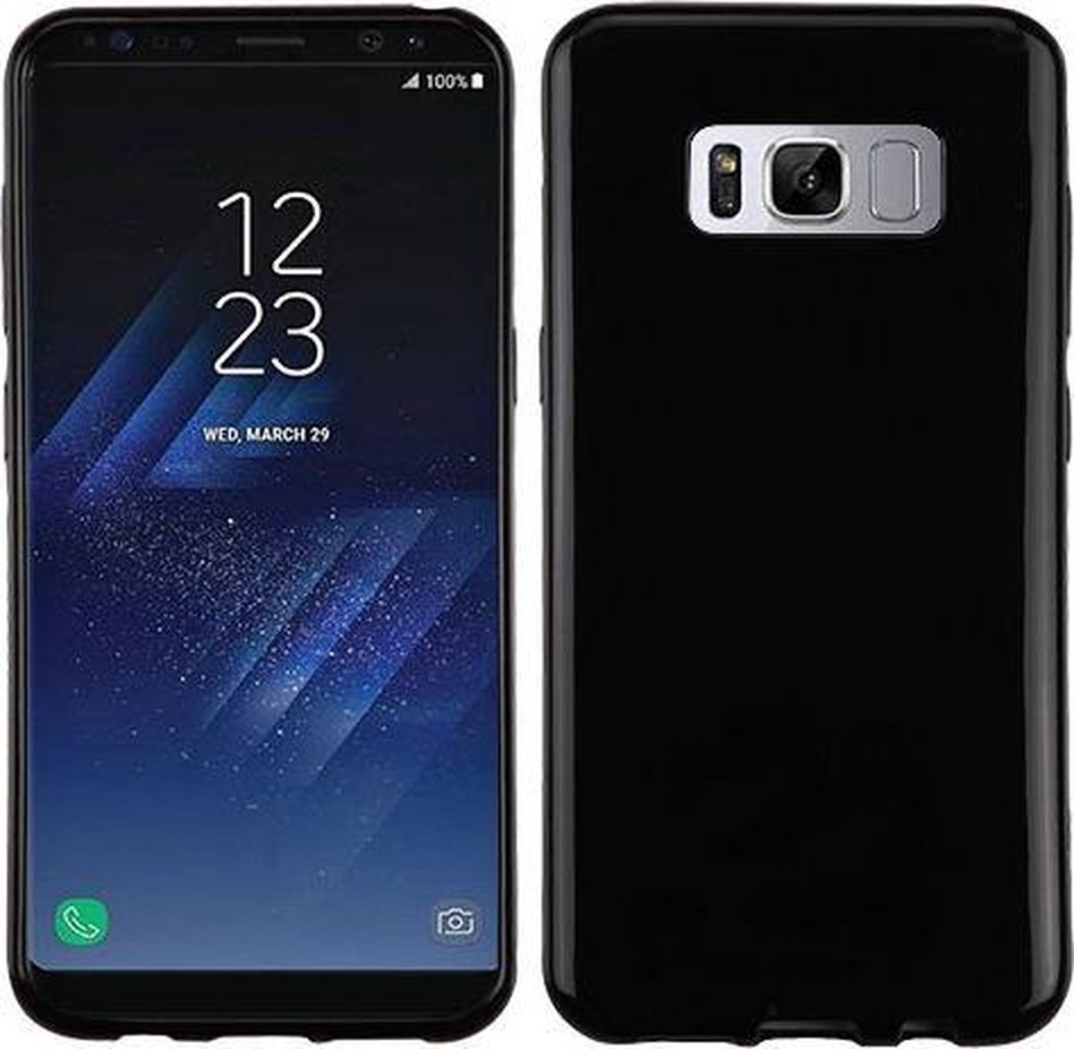 Zwarte silicone case hoesje Samsung Galaxy S8 Plus