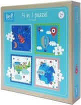 Lief 4 in 1 puzzel, 4 stukjes, 6 stukjes 9 stukjes en 16 stukjes