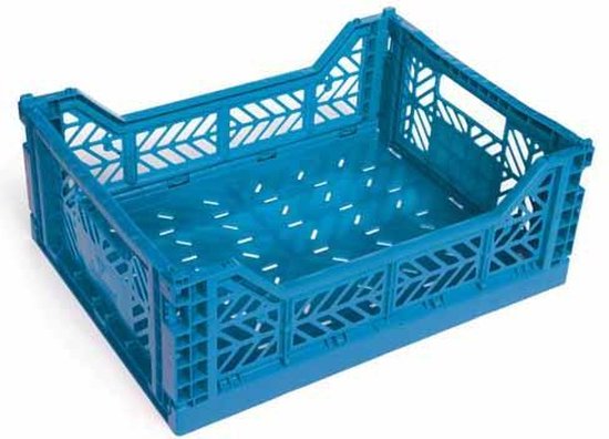 Aiuuee 6 stuks opvouwbare box, stabiel, 4 stuks, grote opbergmand, opvouwbaar (20,6 x 15 x 8,5 cm) en 2 stuks mini-klapkisten, plastic, stapelbare klapmand, kunststof opbergkist voor kast, kantoor