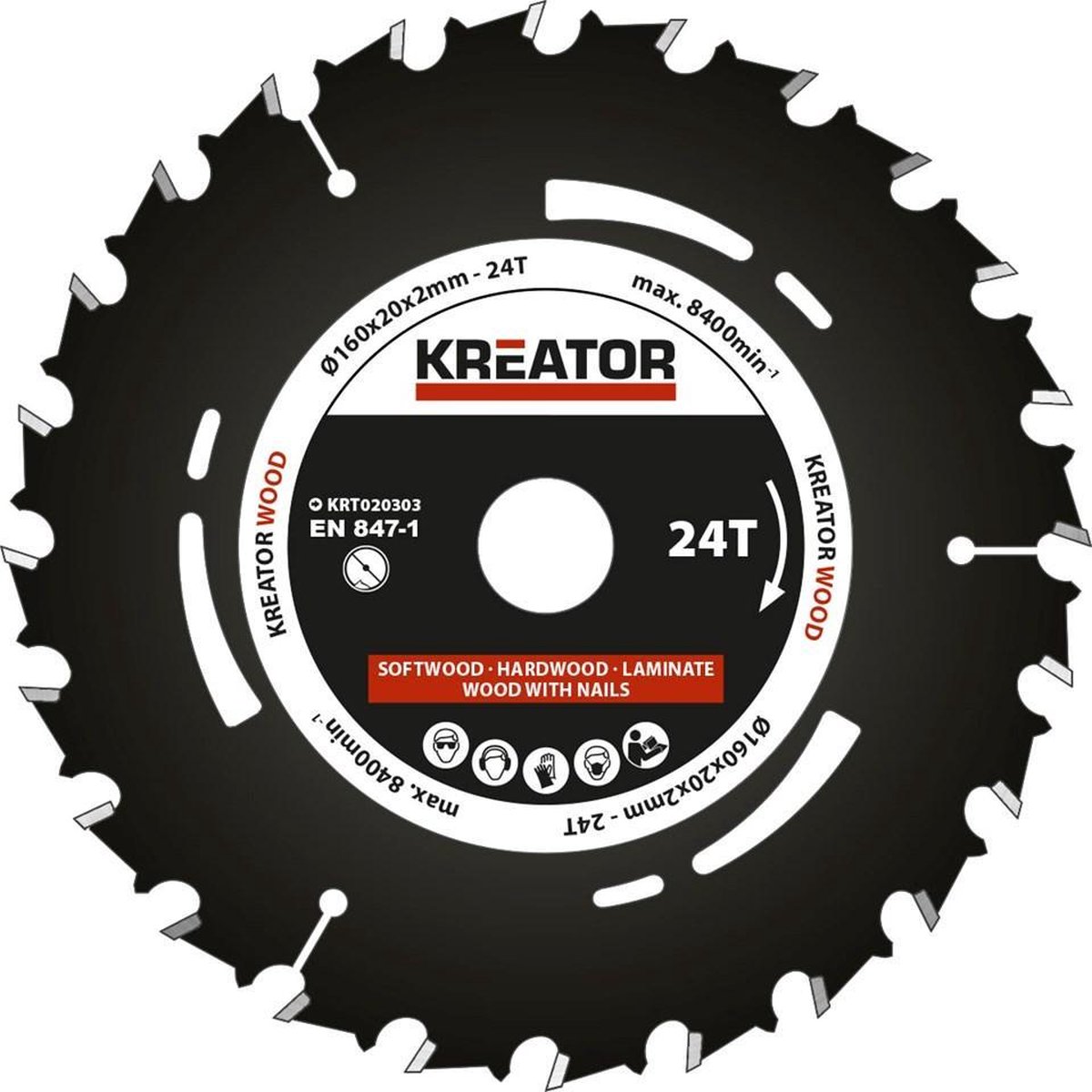 Kreator KRT020303 Invalzaagblad 160 mm - 24T
