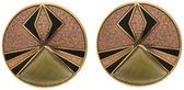 Behave® Clip oorbel vintage bruin zwart emaille