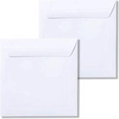 200 Vierkante enveloppen - 14x14 cm - Wit - Rechte klep - 90grms - 140x140 mm vierkant