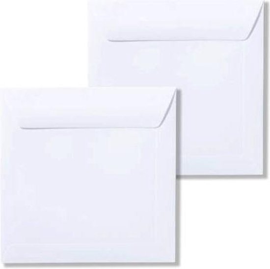 200 Vierkante enveloppen - 14x14 cm - Wit - Rechte klep - 90grms - 140x140  mm vierkant | bol.com