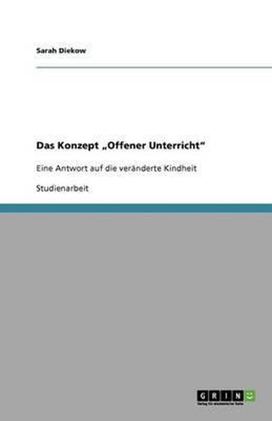 Das Konzept "Offener Unterricht" - cover