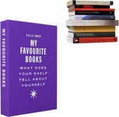 Zwevende boekenplank - Selfshelf - Linnen - Paars - My favourite books - L 22,5 x B 15,5 x H 3,5 cm