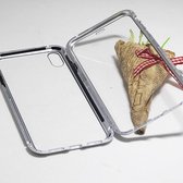 Magnetische case met voor - achterkant gehard glas voor de iPhone 7/8 - zilver