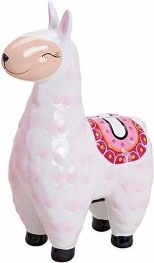 | Witte alpaca spaarpot 21 cm Lama spaarpot keramiek 28 cm wit bestellen