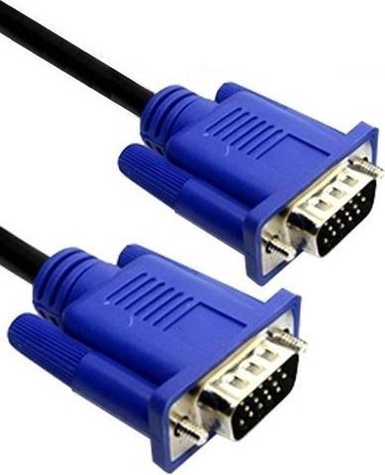 vervolging Vrijgevig Netelig VGA Monitor Kabel Male naar Male - Zwart/Blauw - 1.5 Meter | bol.com